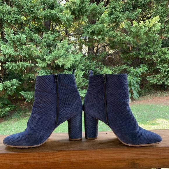 Maje Navy Felix Faux Python Ankle Bootie size 40 - Picture 4 of 9